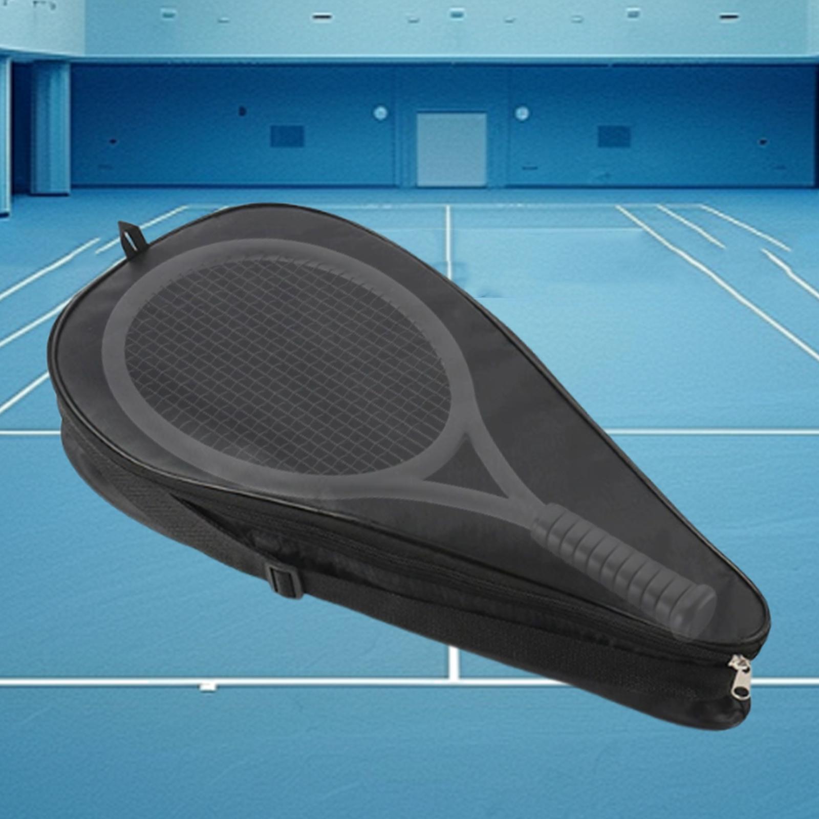 Tennis Racquet Cover Bag Premium Waterproof Versatile Badminton Racquet Bag Carrying Case for Players Youth Adults Beginner чёрный
