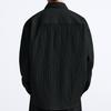 Zara Solid Color Loose Pleated Casual Long Sleeve Jacket Men Jackets Black 7380700-800