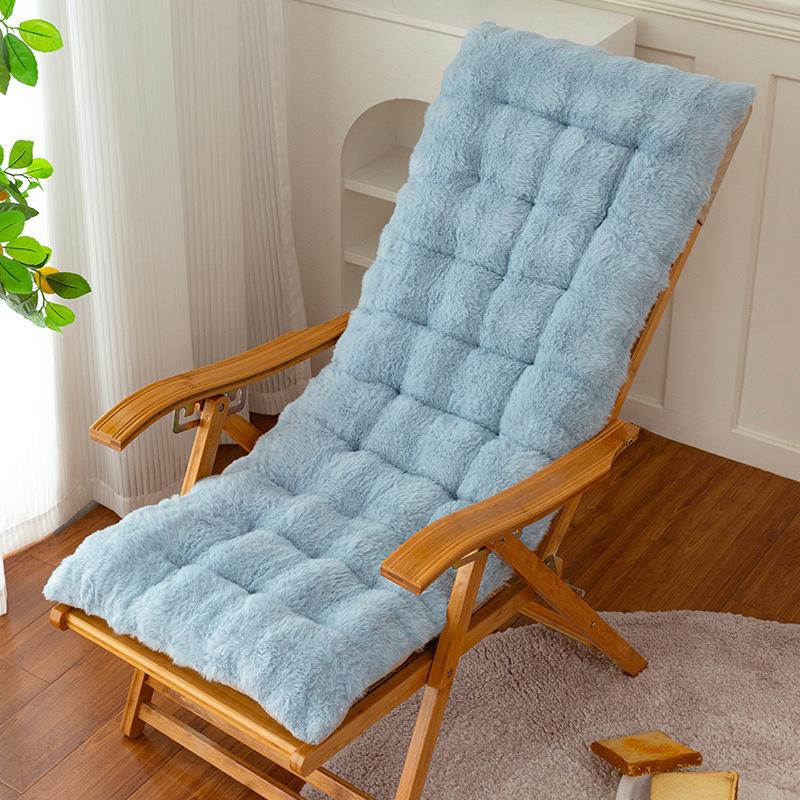 INS Style Furry Rabbit Plush Lazy Chair Pad Winter Solid Color Thick Soft Comfortable Lazy Rocking Chair Plush Cushion Backrest
