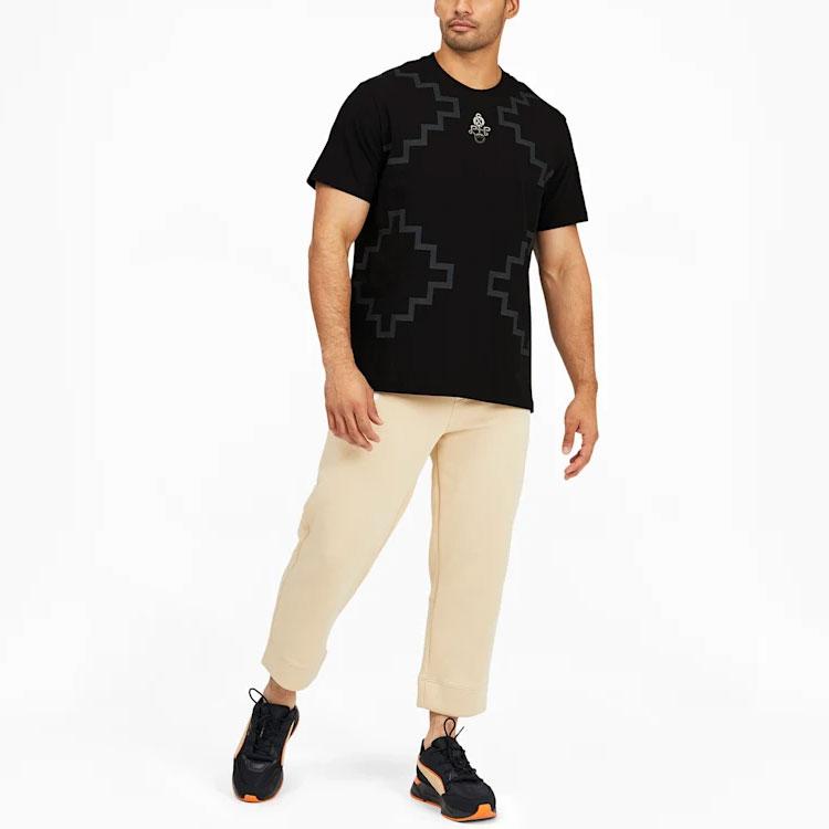 Puma X PRONOUNCE Elevated T-skjorte med geometrisk mønster Herre Topper Svart 532145-01