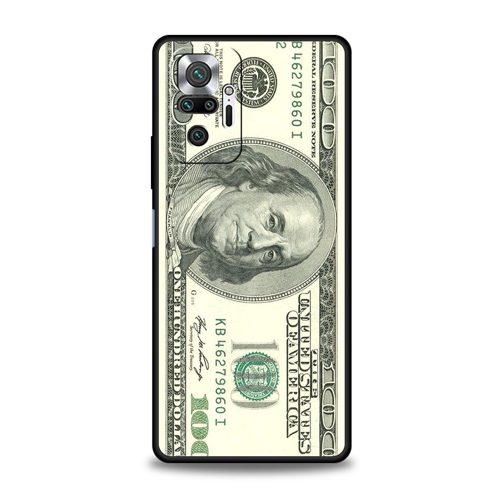 USD Dollar Cash Luxury Phone Case Cover for Redmi 14C 10C Note 14 13 12 10 11 Pro Plus 7 8T K40 K50 Gaming Pro Plus 5G TPU Shell