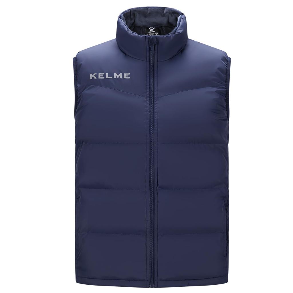 Kelme Men's Padded Vest, Active Vest, Warm, Lightweight, Sleeveless, Cold Weather Protection (Blue, Size M)