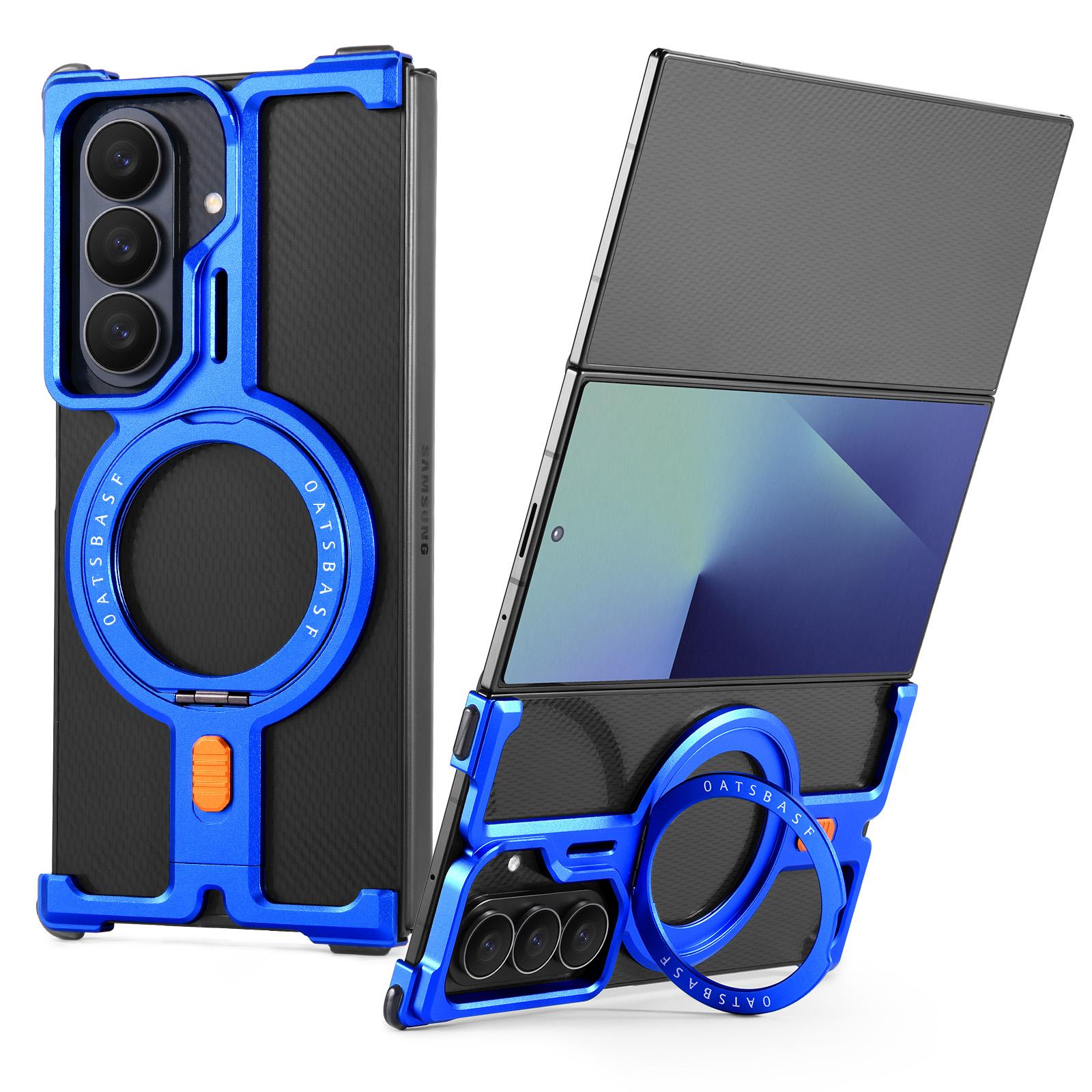 

Минималистичный чехол Oatsbasf для Samsung Galaxy Z Fold3 Металлическая безрамочная крышка для телефона с регулируемым на 360° магнитным кольцом Samsung Galaxy Z TriFold
