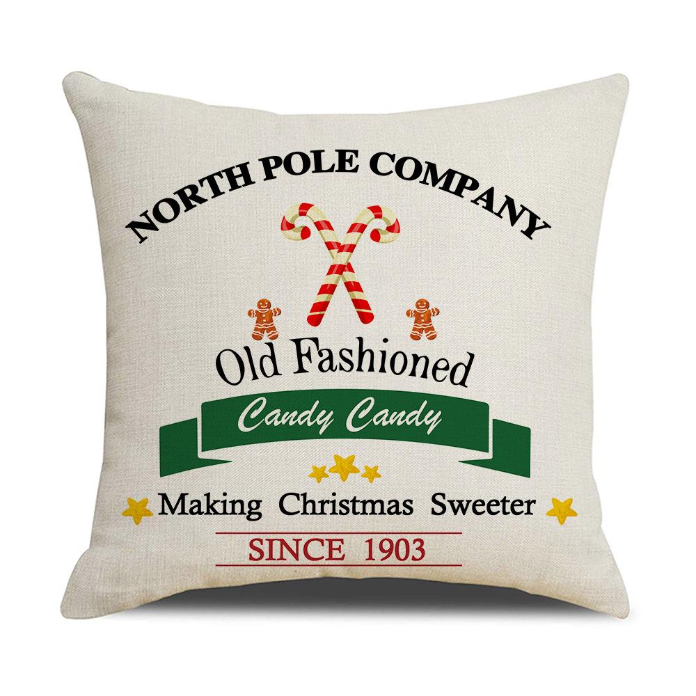 Letter Christmas Pillow Nordic Style Cushion Linen Print Colorful Bedside Pillow