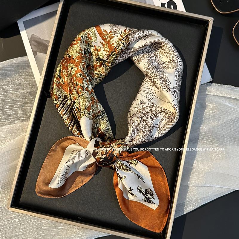 70 Square Scarf Neck Small Shawl New Fashion Silk Scarf High-end Decorative Temperament Scarf Headscarf Headband