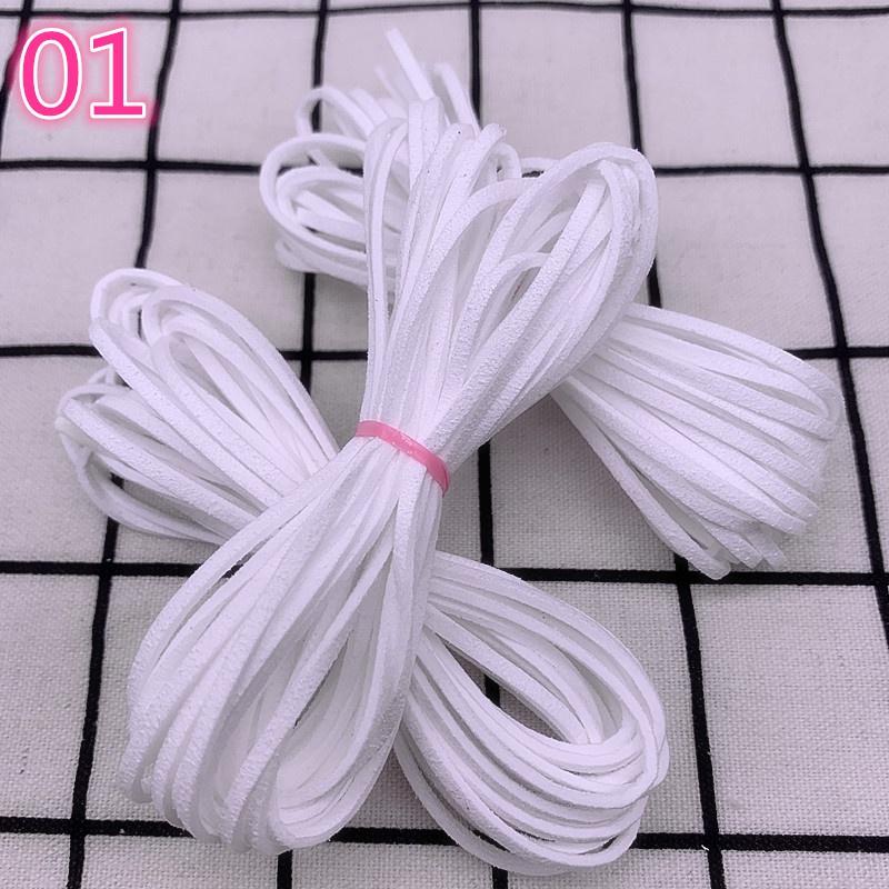 5yards/lot 3 Mm Flat Faux Suede Braided Cord Korean Velvet Leather Handmade Thread String Rope For DIY Jewelry Making Supplies