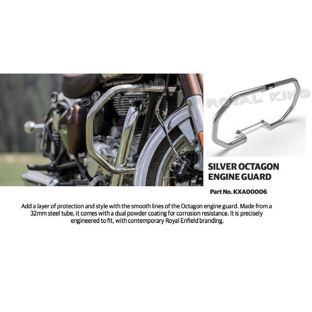 Silver Octagon Engine Guard for "Royal Enfield New Classic & Meteor 350"