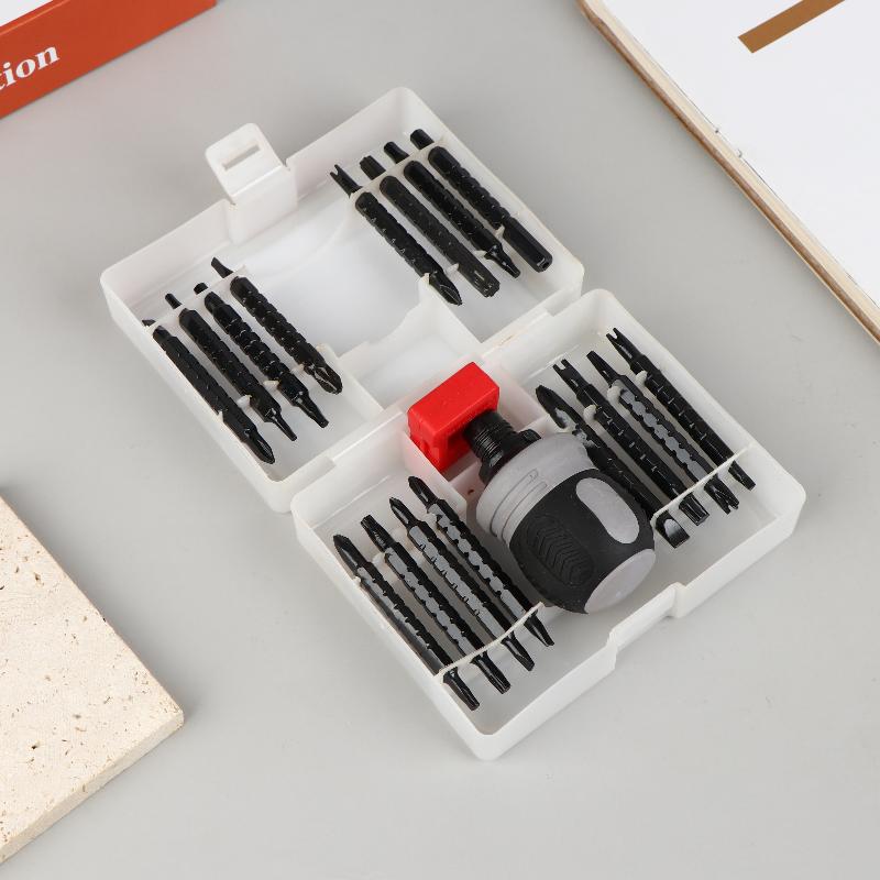 1Set Ratchet Screwdriver Set Short Shaped Radish Head High Hardness Labor-Saving Multi-Functional Dual-Purpose