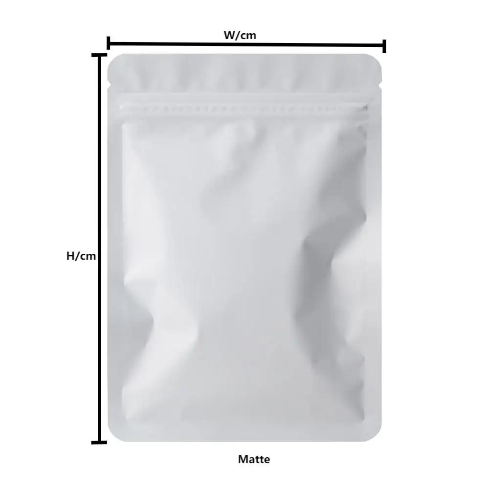 

100 шт. двухсторонних матовых майларовых пакетов - одного цвета, водонепроницаемые термосвариваемые алюминиевые фольгированные пластиковые пакеты с застежкой-молнией для хранения и упаковки 6x10cm белый