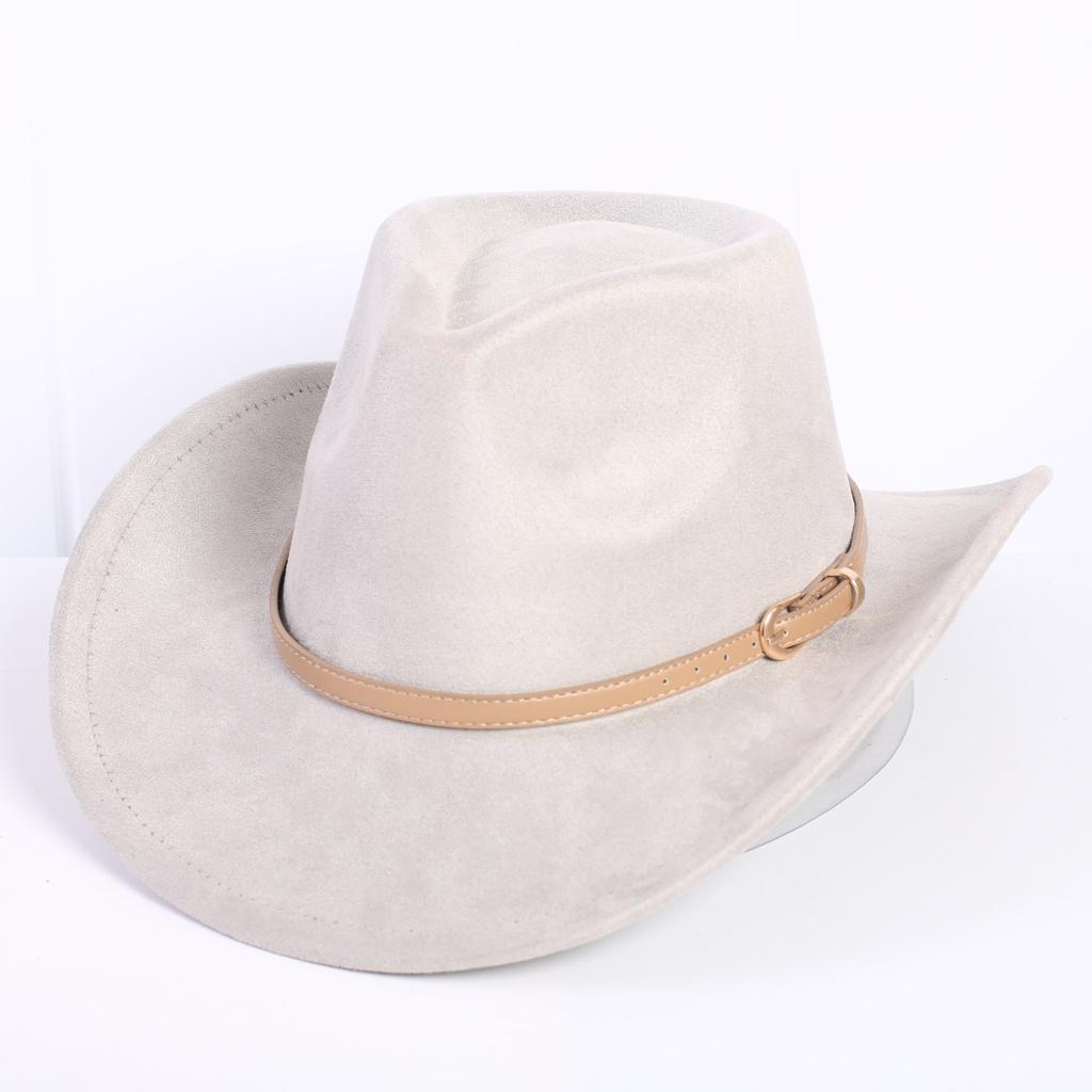 Popular European and American classic suede western cowboy hat men's and women's fashion LO style peach heart cowboy hat