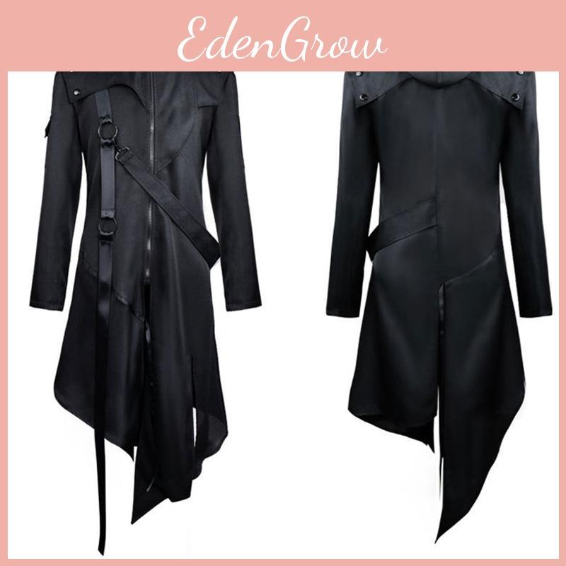 Elegant Gothic Swallow-tail Coat For Men Perfect Cosplay Costume Halloween Uniform