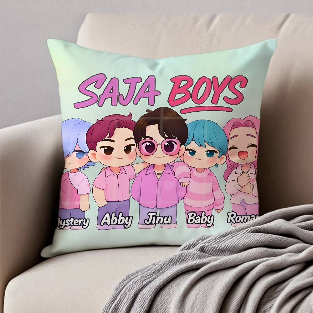 Movie S-Sajas B-Boys Pillow Case Anti-Dustmite Pillowcase Invisible Zipper Silky Short Plush Sofa Cushion Cover