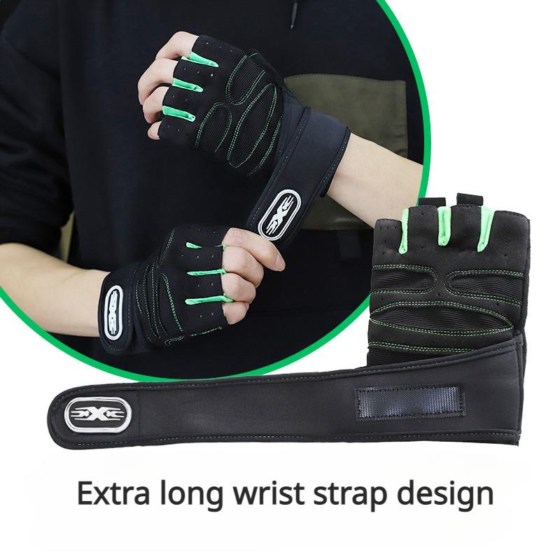 Gym Gloves Fitness Heavyweight Training Gloves Men Women Body Building Half Finger Non-Slip Gloves Wrist Weightlifting Sports