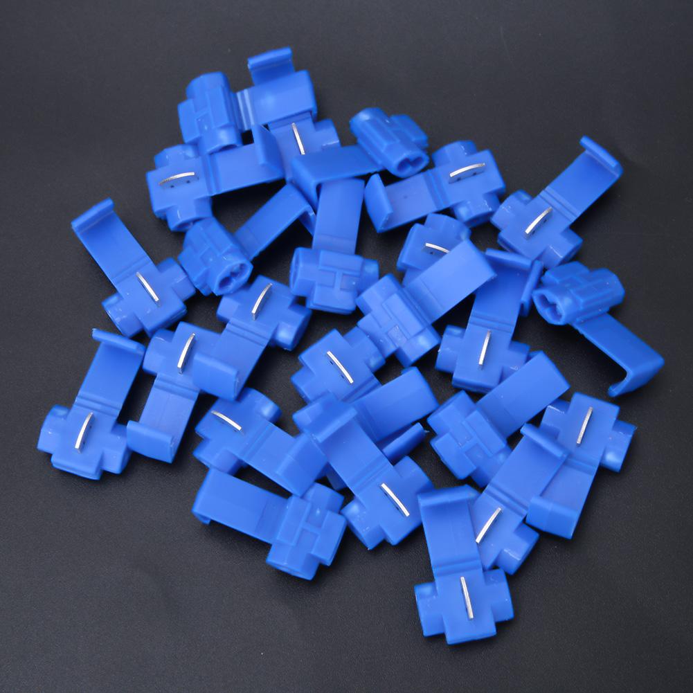 25Pcs Blue Solderless Quick Splice Snap Wire Connector 0.75 2.5mm AWG 14 To 18