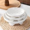 Piatto Poroso Creativo in Ceramica per Cottura a Vapore, Griglia per Cottura a Vapore nella Pentola, Vaporella Multifunzione, Piatto Drenante per Frutta, Piatto Profondo per Cottura a Vapore Domestico con Piedini