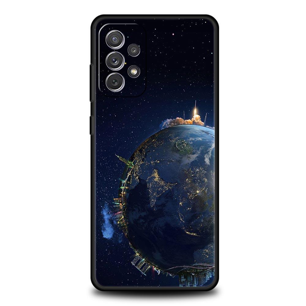 Earth Stars Space Phone Case for Samsung A51 A71 A21S A12 A11 A15 A25 A31 A41 A23 A33 A53 A73 A03S A05S A13 5G A35 A55 Cover