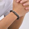 Chunky Byzantine Chain Bracelets for Men Boys,V-shape Stainless Steel Chain Link Wristband,Vintage Rock Punk Zircon