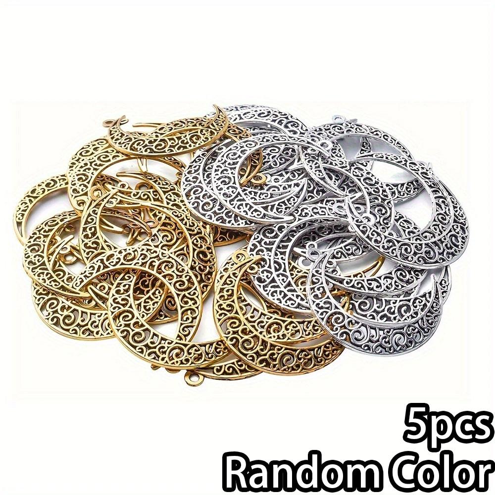 5/10/20pcs Simple Hollow Moon Small Pendant Hollow Crescent Alloy Pendant Necklace Bracelet Foot Chain Phone Chain DIY Jewelry Making
