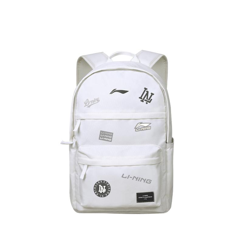 Li Ning Polyester Backpack Unisex White YBSV039-2A1
