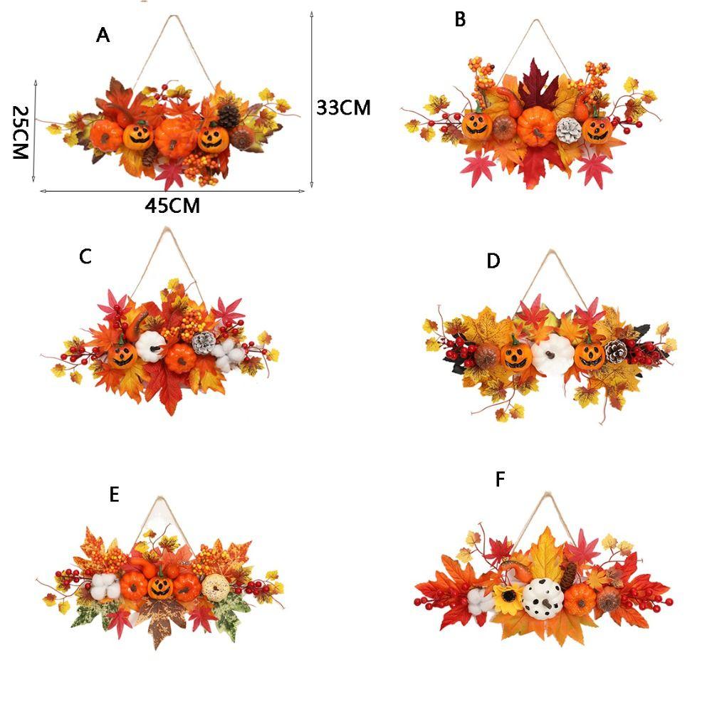 Durable Wall Hanging Props Artificial Halloween Maple Leaf Pumpkin Pendant Realistic   Thanksgiving