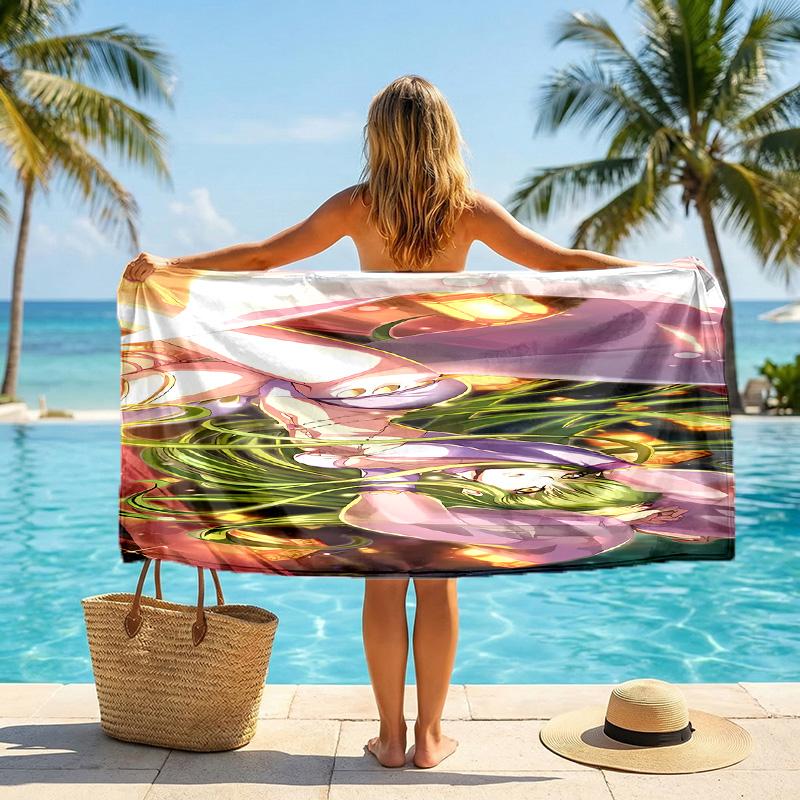 Beach Towel with Anime Code Geass Pattern - soft,absorbent,machine washable Lightweight&Modern,swimming,Travel Essentials