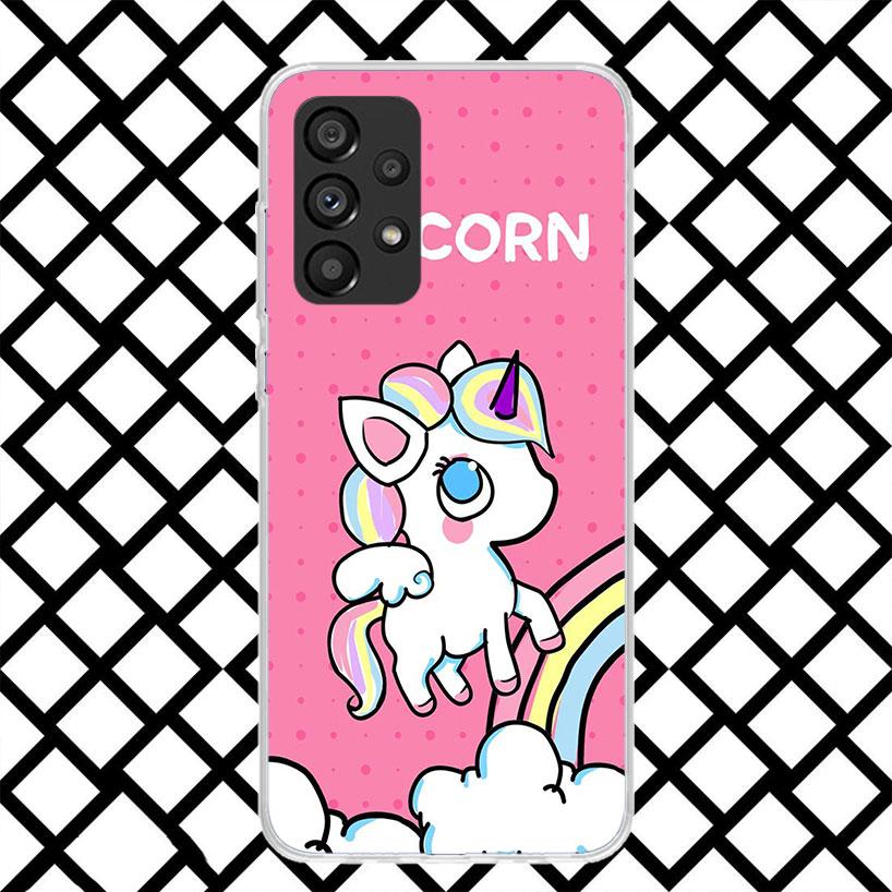 

Pink Unicorn Rainbow Phone Case for Samsung Galaxy A52 A42 A32 A22 A12 A02S A51 A50 A71 A70 A41 A31 A21S A40 A30S A20S A10S A11 Samsung A20E