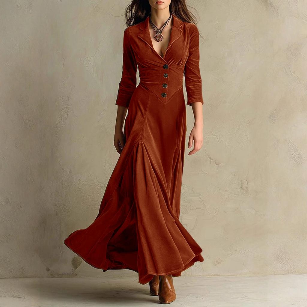 Women's Fashionable Long,sleeved Elegant Dress