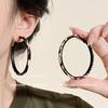Leopard Print Oversized Circle Hoop Earrings Retro Fashion Hypoallergenic Ear Accessories for Cocktail Party