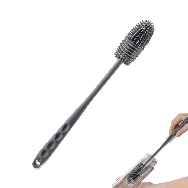 Silicone Milk Bottle Brush Cup Scrubber Glass Cleaner Long Handle Water Bottle Cleaner Durable Cup Scrubber Drinking Wine