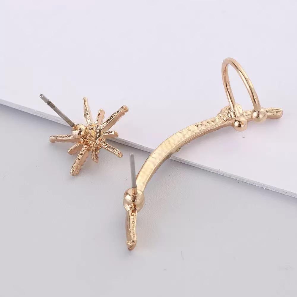 Fashion Asymmetrical Star Earring Set , Design Ear Bone Clip for Women , Trendy Cute Jewelry