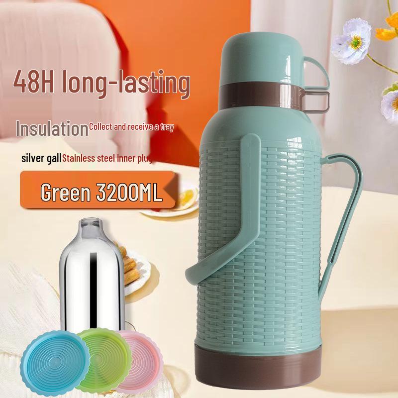 Large Glass Liner Thermos Flask for Home and Student Dormitory Use