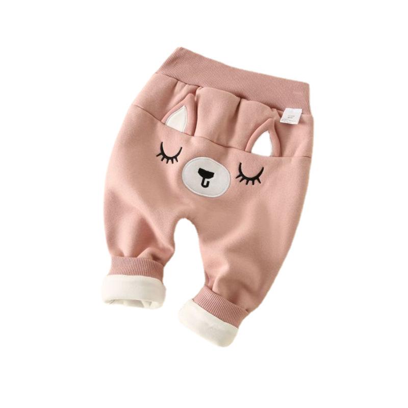 Children's Thick Velvet Cartoon Pants with Cotton Lining - Warm and Cozy