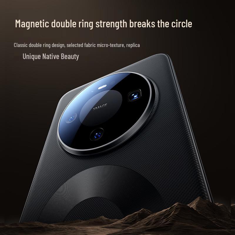 Custodia per telefono Huawei Mate 80 Pro Max in Pelle Magnetica Tessuta Tech