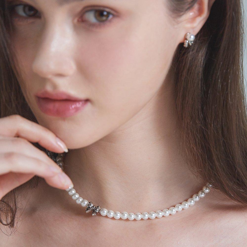 Sha Ribbon Pearl Necklace / Pearl Necklace