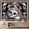 VIKAMA Bohemian psychedelic skull moon phase wall tapestry office living room Gothic aesthetic home decoration