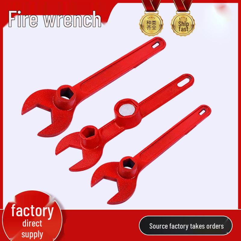 Powder-Coated Cast Iron Fire Hydrant Wrench with Strong Magnetic Tip Standard Fire Wrench [50 per box]