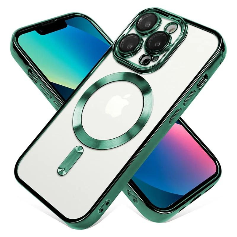 Transparente Magnetische Hülle Für iphone 17 Pro 16 15 14 13 12 11 Pro Max Plus Linsenschutz Für Magsafe Kabelloses Laden Hülle