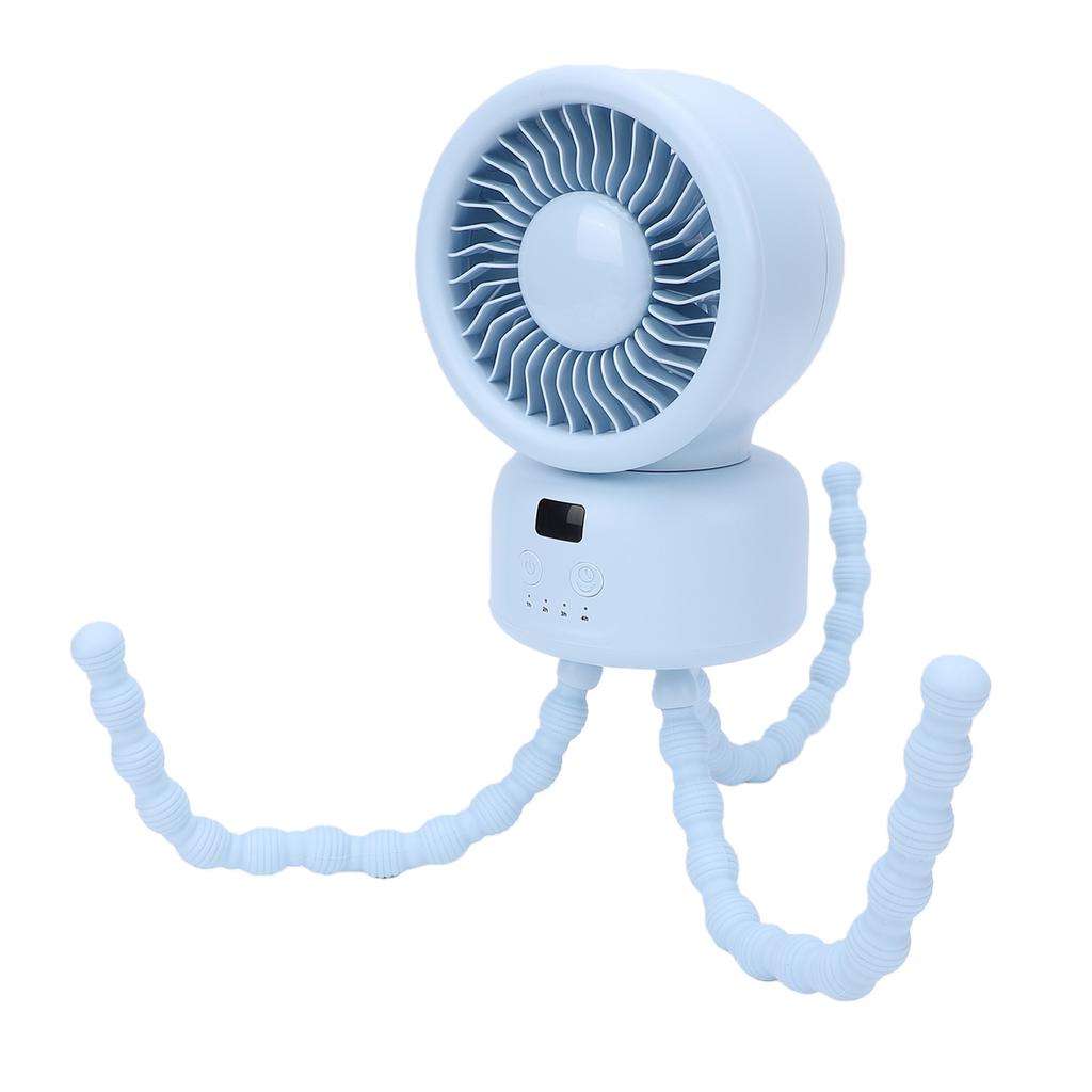 Baby Stroller Fan, Portable Clip On Desk Fan with 9000mAh Rechargeable Battery, 360 Degree Rotation, Timer,   Grip for Camping Travel   Nur