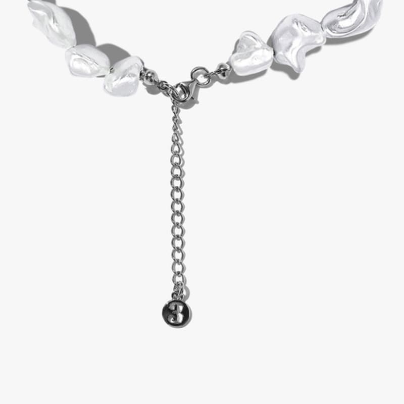 trimarch Pearl / Wonky necklace / Silver