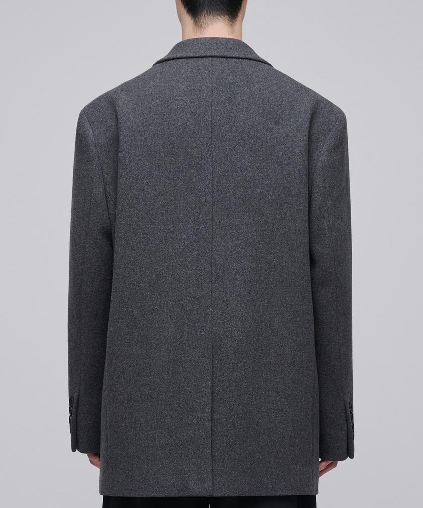 Musinsa Standard Wool Blend Melton Daddy Shoulder Oversized Blazer [Medium Grey]