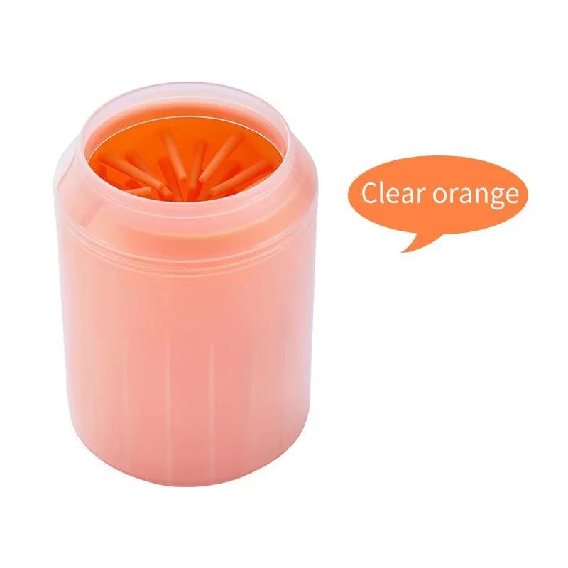 

Portable Pet Dog Paw Cleaner Cup Soft Silicone Bristles Foot Washer for Small Medium Large Dogs S оранжевый