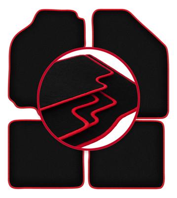 Velour Floor Mats with Red Edge For: Fiat Bravo Hatchback (1995-2001)