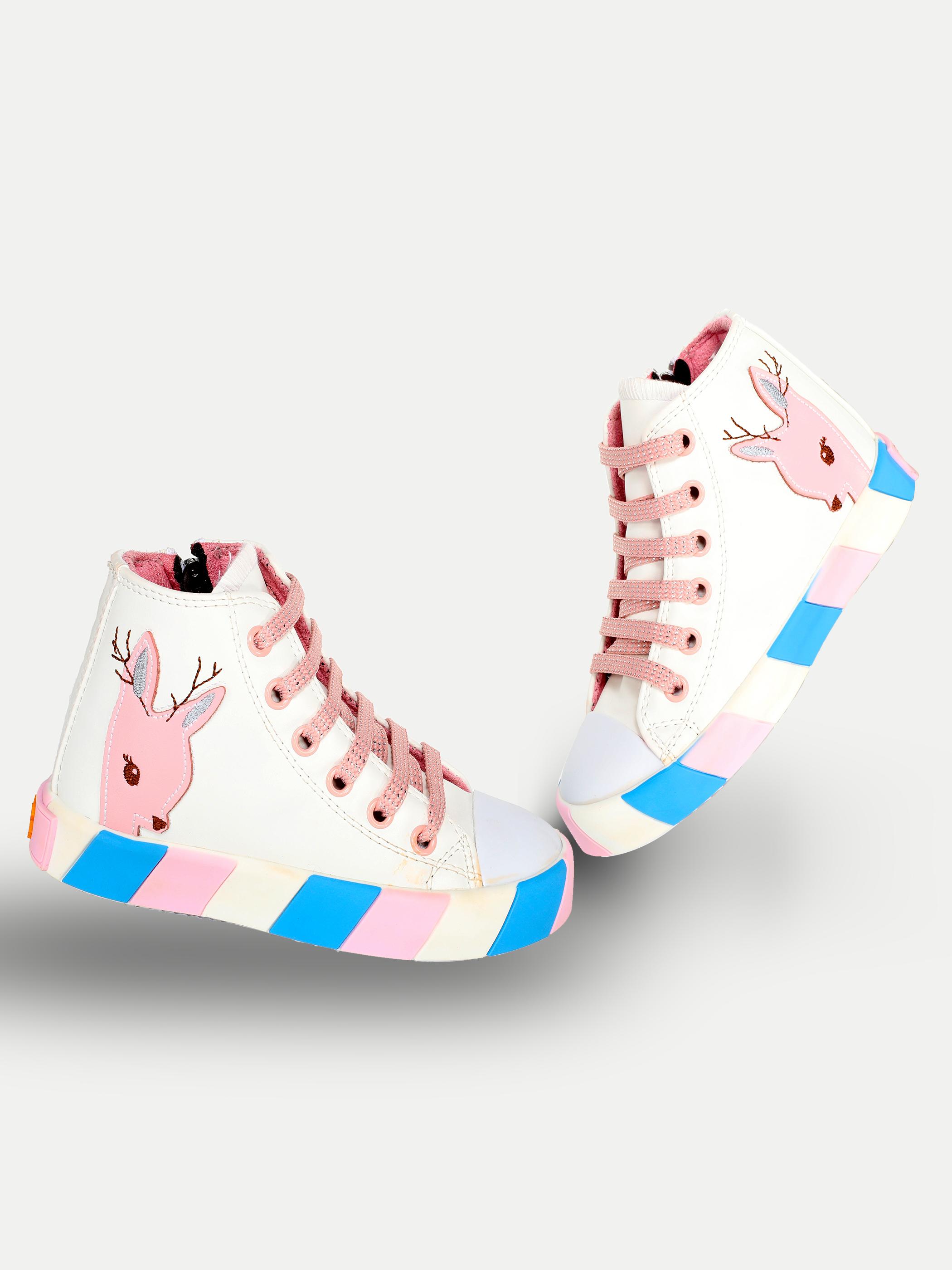 

Белые ортопедические кроссовки для девочек Ceylan 24 Numara розовый