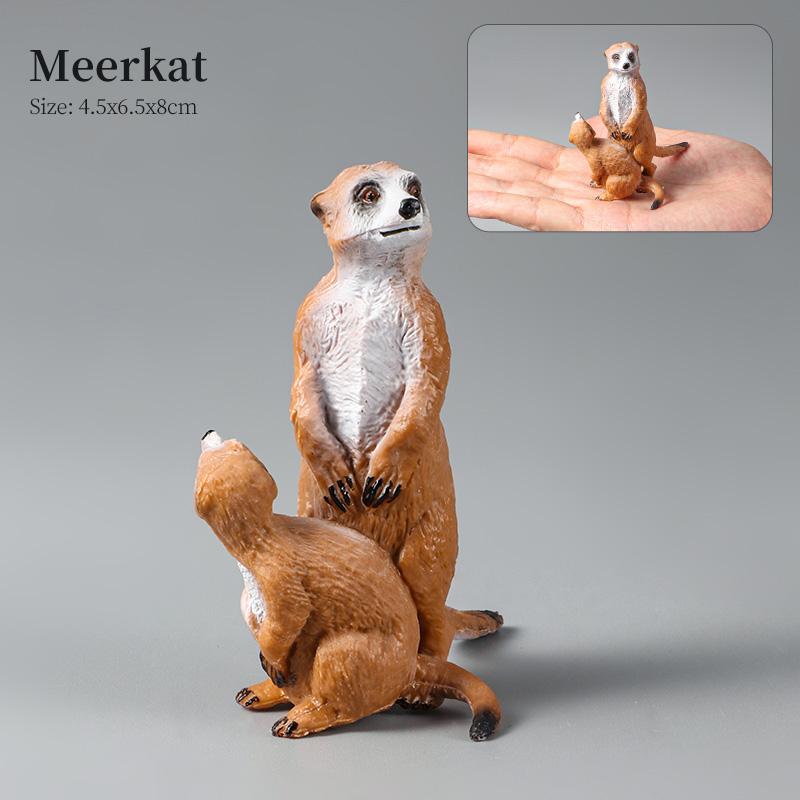 Montessori Wild Animals Model Toy Set - Lion Elephant Antelope Action Figures Miniature Zoo Figurines Educational Kids Gift