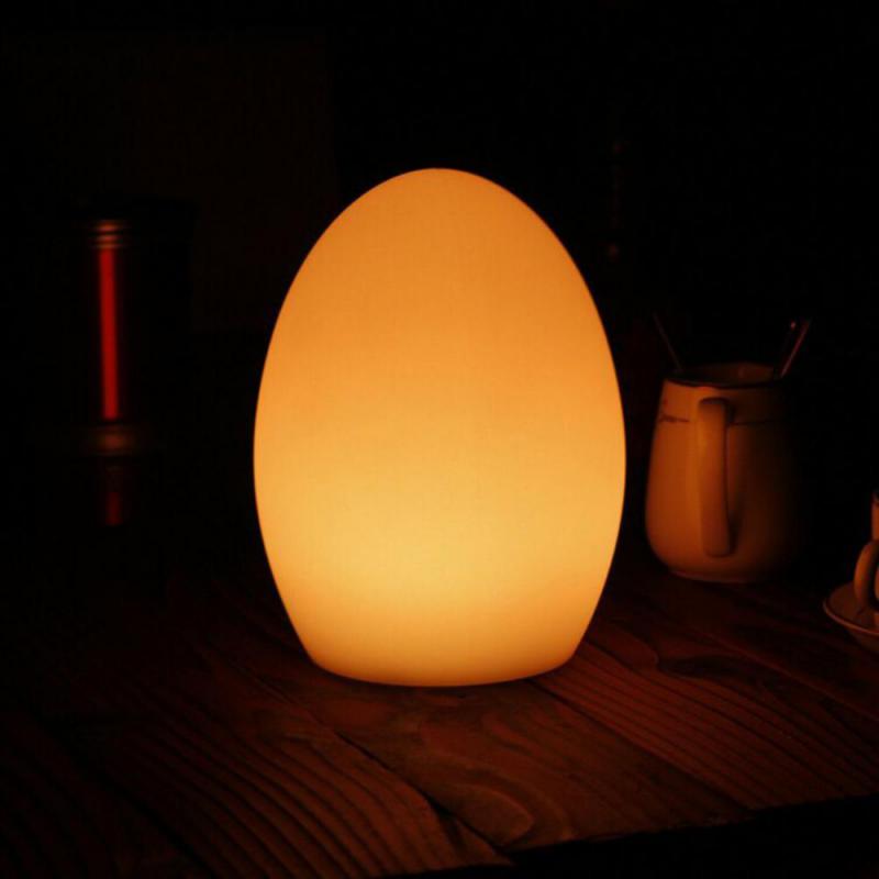 LED Night Lights USB Rechargeable Egg Shape RGB Pat Light Baby Feeding Sleeping Eye Protection Lamp Outdoor Bar Table Lamp