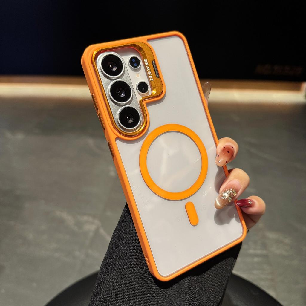 Applicable To Samsung S26Ultra Transparent Magnetic Mobile Phone Case S25Ultra Lens Holder Protective Case S24
