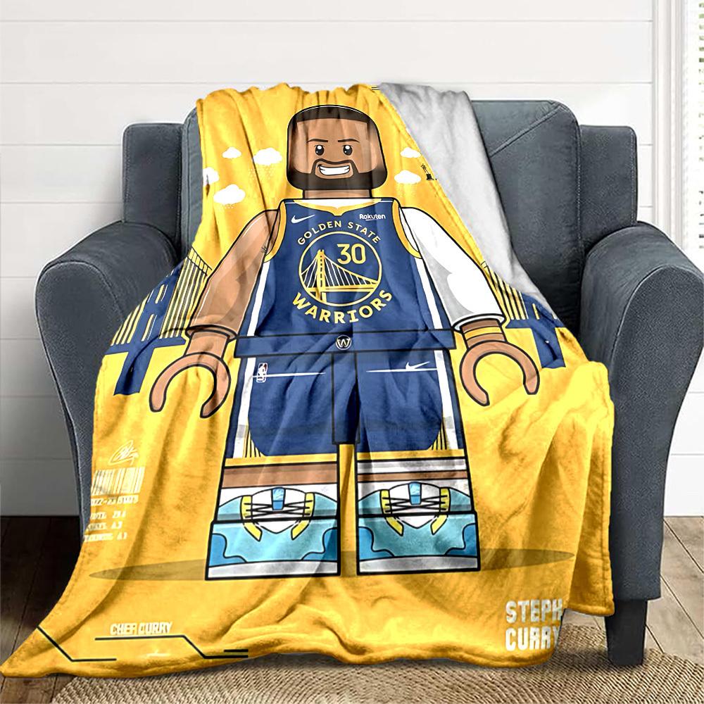 1pc Golden State Warriors Flannel Blanket, Soft Skin Friendly with Digital Printing, Various Sizes Available for Family, Friends, Birthday