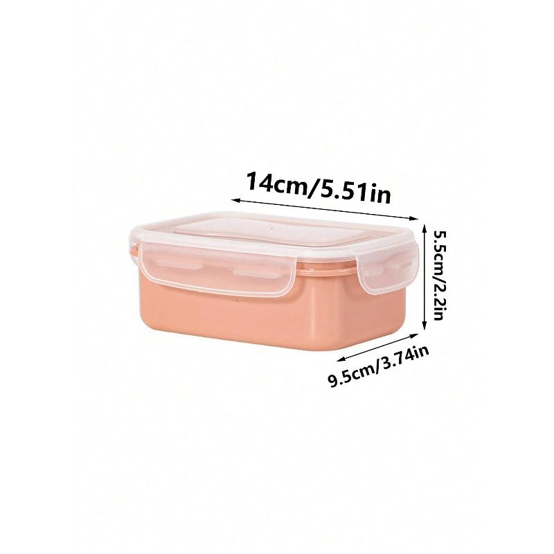 

Kitchen Refrigerator Microwave Safe Plastic Lunch Box, Rectangular-Shaped Fresh-Keeping Box For Food Storage, Fruits & Snacks With Seal Cover, Kitchen Pink-1pc