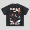 BLEACH Zaraki Kenpachi Anime Printing T-shirt Men's Clothing Women's 2026 Summer New Cotton Washed Short-sleeved T Shirt