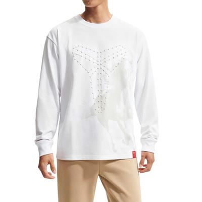 Dri-Fit Solid Color Round Neck Sweat-Wicking Quick-Dry Long Sleeve Basketball Shirt Men Tops IQ2373-100
